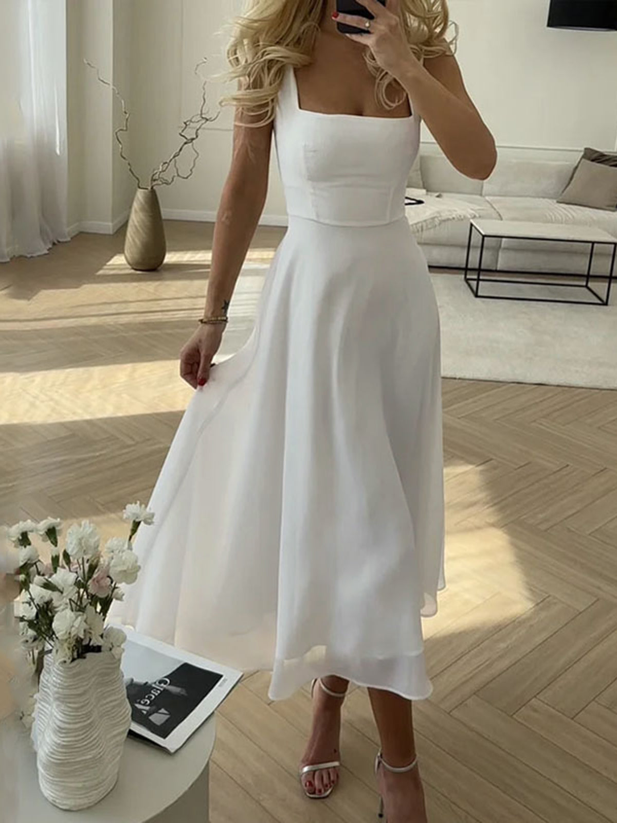 Solid Elegant Cami Long Dress