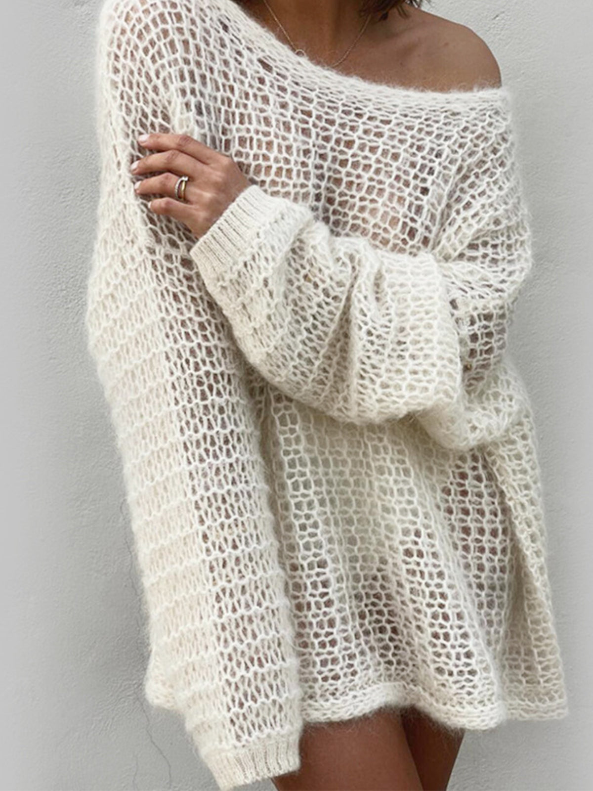 Open Knit Oversized Sweater
